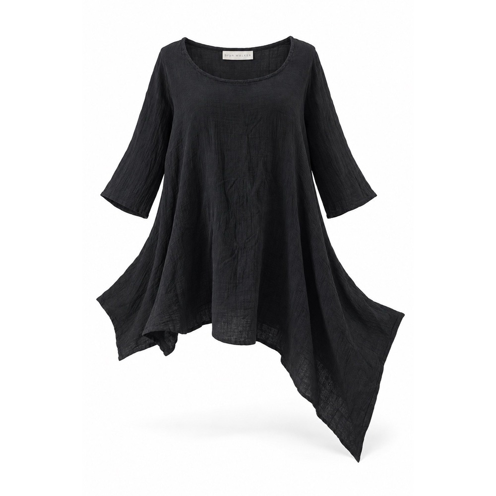 BRYN WALKER Sz 2X Cotton Gauze Asymmetrical Tunic Dress Coverup Lagenlook